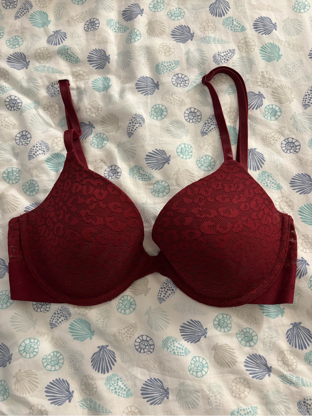 Victoria's Secret Red Lace Underwire T-Shirt Bra